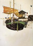 Ships at Trieste Egon Schiele